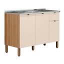 Ver imagem 1 de Balcão de Cozinha com Pia 120cm Laura Plus Soft/freijó Z06 - Mpozenato