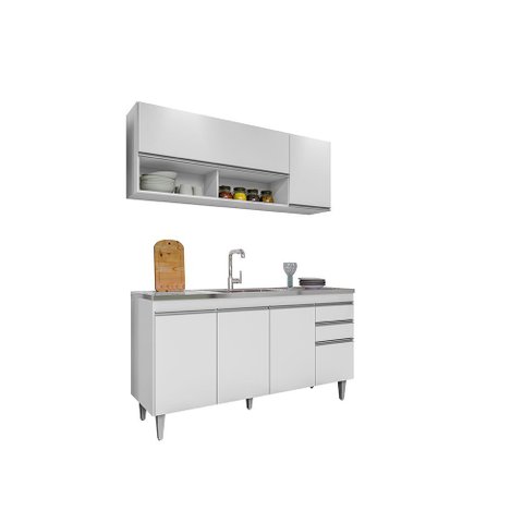Balcão Gabinete para Pia 150cm 4 Portas Ayla - Ssx Multicoisas