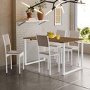 Ver imagem 3 de Conjunto de Mesa de Jantar com 4 Cadeiras Klm Store Imbuia/ Branco