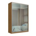 Ver imagem 1 de Guarda-Roupa Casal 2 Portas de Correr 2 Espelhos 3 Gavetas MDF Aura 165cm Marrom Freijó Natura