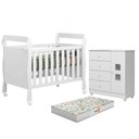 Ver imagem 1 de Berço Americano Soninho com Cômoda MDF Colchão Branco Acetinado Tigus Móveis