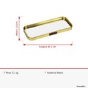 Ver imagem 5 de Bandeja Decorativa de Metal Dourado 1x22x9cm Servir Mesa Organizar Café Aparador
