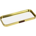 Ver imagem 1 de Bandeja Decorativa de Metal Dourado 1x22x9cm Servir Mesa Organizar Café Aparador