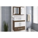 Ver imagem 1 de Gabinete Banheiro c/Espelho Atenas 65cm Amendoa/Branco MGM