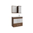 Ver imagem 2 de Gabinete Banheiro c/Espelho Atenas 65cm Amendoa/Branco MGM