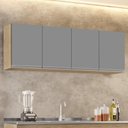 Ver imagem 4 de Armário Aéreo 160cm 4 Portas Nevada Castanho/Cinza