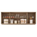 Ver imagem 3 de Armário Aéreo 160cm 4 Portas Nevada Castanho/Cinza