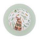 Ver imagem 1 de Prato Raso Vidro Opalino Coelho Verde 25,4cm Florarte Cada
