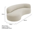 Ver imagem 3 de Divã Recamier Orgânico Tokyo 160cm Lado Esquerdo Bouclé