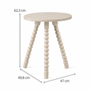 Ver imagem 2 de Mesa Lateral de Apoio em Madeira Maciça com Design Torneado Areia