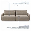Ver mais imagens de Sofá Cama Modular Orgânico Retrátil 4 Lugares 230cm com Base em Madeira Maciça Oxford