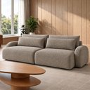 Ver imagem 1 de Sofá Cama Modular Orgânico Retrátil 4 Lugares 230cm com Base em Madeira Maciça Oxford