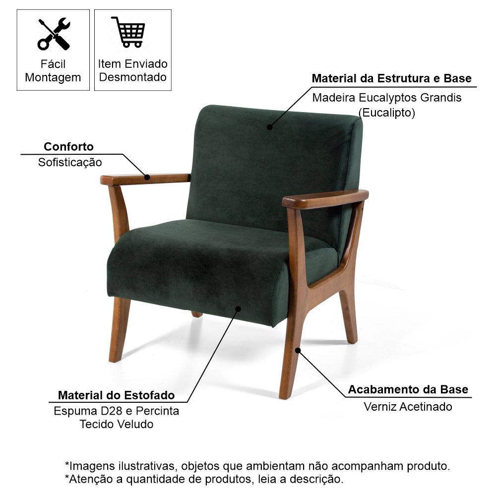 Poltrona Estofada para Varanda Cléo Verde – Straub Web - 4