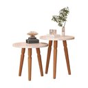 Ver imagem 3 de Conjunto Kit Mesa de Cabeceira Redonda Canto Apoio Cama Quarto Atalanta Off White