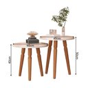 Ver imagem 4 de Conjunto Kit Mesa de Cabeceira Redonda Canto Apoio Cama Quarto Atalanta Off White