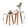 Conjunto Kit Mesa de Cabeceira Redonda Canto Apoio Cama Quarto Atalanta Off White - 4