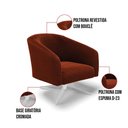 Ver imagem 5 de Cadeira Sala de Jantar Giratória Base Cromada Stella Bouclê D03 - D'Rossi Cor Terra