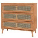 Ver imagem 1 de Cômoda para Quarto 3 Gavetas com Palha 105cm Pés Retrô Arnoni D03 Freijó - Lyam Decor