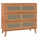 Ver imagem 3 de Cômoda para Quarto 3 Gavetas com Palha 105cm Pés Retrô Arnoni D03 Freijó - Lyam Decor
