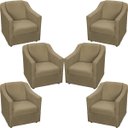 Ver imagem 1 de Kit 6 Poltronas Decorativas Para Sala De Espera Recepção Escritório Consultório Suede