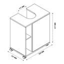 Ver imagem 5 de Gabinete Banheiro para Lavatorio Pia de Coluna Tokio Branco com Ripado - Potenza
