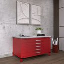 Ver imagem 1 de Mapoteca Mont 5 Gavetas 71,3cm x 120,4cm Aço Vermelho/Cinza