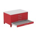 Ver imagem 4 de Mapoteca Mont 5 Gavetas 71,3cm x 120,4cm Aço Vermelho/Cinza