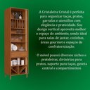 Ver imagem 7 de Cristaleira Cristal 2 Portas Vidro 4 Prateleiras MDF LED Amadeirado Indékes