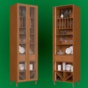Ver imagem 2 de Cristaleira Cristal 2 Portas Vidro 4 Prateleiras MDF LED Amadeirado Indékes
