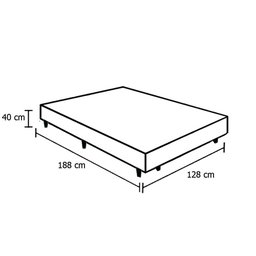 Cama Box Viúva 128 Tecido Sintético Preto Com Colchão Espuma Alegro Bello Box D28 Cinza - 4