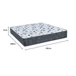 Cama Box Viúva 128 Tecido Sintético Preto Com Colchão Espuma Alegro Bello Box D28 Cinza - 3