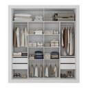 Ver imagem 4 de Guarda-roupas Casal 2 Portas de Correr 4 Gavetas Alasca Multimóveis Mp4265 Madeirado/branco