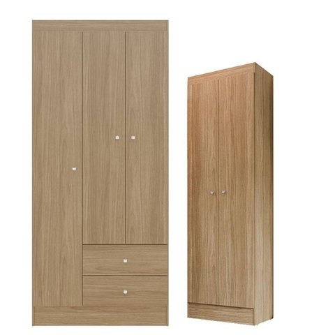 Guarda Roupa Solteiro Versa 3 Portas com Armário Multiuso Aura Freijó Fosco - Kits Paraná