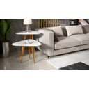 Ver imagem 1 de Kit Sala 2 Mesas Lateral e Apoio 3 Pontas Estilo Retro Pés Palito Cor Branco - Comprar Moveis em Cas