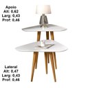Ver imagem 3 de Kit Sala 2 Mesas Lateral e Apoio 3 Pontas Estilo Retro Pés Palito Cor Branco - Comprar Moveis em Cas