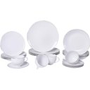 Ver imagem 1 de Jogo de Jantar 20 Peças Tramontina Atena Porcelana Branco 4 Pessoas Filete Prata
