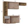 Kit Cozinha Suspensa Mel com Balcão Damasco Off White - 163cm -  Poquema Móveis - 5