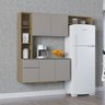 Kit Cozinha Suspensa Mel com Balcão Damasco Off White - 163cm -  Poquema Móveis - 4