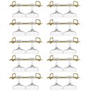 Ver imagem 1 de Kit 10 Organizadores Suspensos para Taças 25cm Suportes Porta Taças Retos Dourado