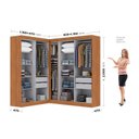 Ver imagem 3 de Guarda-Roupa Modulado de Canto com Puxadores MDF Paris Bege/Cinamomo/Off White