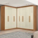 Ver imagem 1 de Guarda-Roupa Modulado de Canto com Puxadores MDF Paris Bege/Cinamomo/Off White
