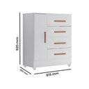 Ver imagem 3 de Quarto Bebê Infantil com Guarda-Roupa 4 Portas e 2 Gavetas com Cômoda 4 Gavetas e 1 Porta Branco
