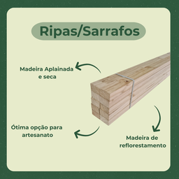 40 Ripas Sarrafos 3x5x30 Cm Madeira de Pinus Artesanato - 4