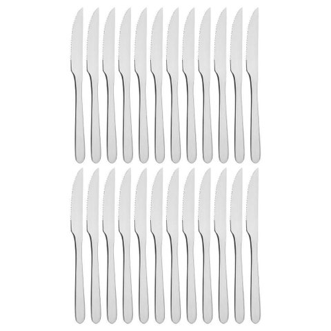 Kit 24 Facas de Mesa Churrasco Serra Tramontina Havaí em Aço Inox