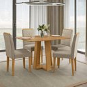Ver imagem 1 de Conjunto Sala de Jantar Mesa 120cm Tampo MDF sem Vidro Rubi com 4 Cadeiras Amanda