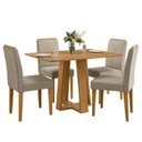 Ver imagem 2 de Conjunto Sala de Jantar Mesa 120cm Tampo MDF sem Vidro Rubi com 4 Cadeiras Amanda