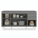 Ver imagem 6 de Balcão de Cozinha com Pia Inox 150cm Marrocos Cinza - Lumil