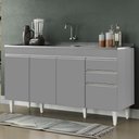 Ver imagem 2 de Balcão de Cozinha com Pia Inox 150cm Marrocos Cinza - Lumil