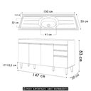 Ver imagem 4 de Balcão de Cozinha com Pia Inox 150cm Marrocos Cinza - Lumil