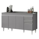 Ver imagem 1 de Balcão de Cozinha com Pia Inox 150cm Marrocos Cinza - Lumil